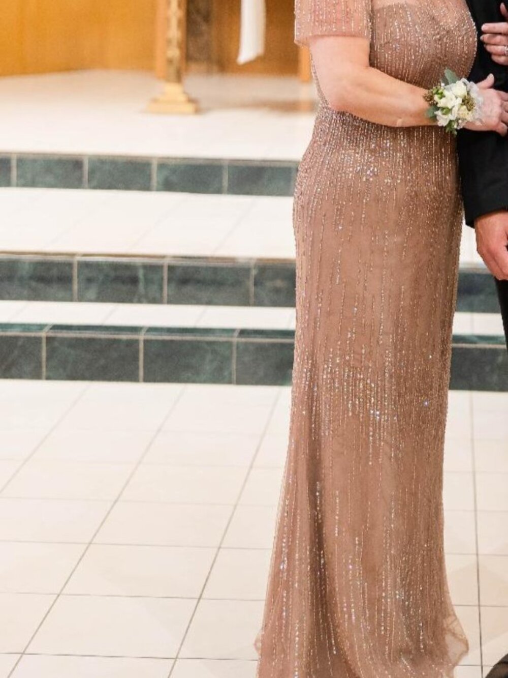 Montage by Mon Cheri Dark Taupe beaded gown - Picture 14 of 15